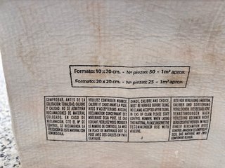 Baldosa cerámica blanco brillo 10x20cm