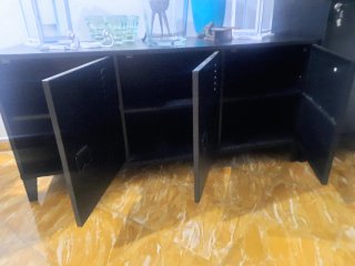 Armario TV y Mueble Taquilla Negro