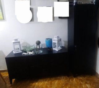 Armario TV y Mueble Taquilla Negro