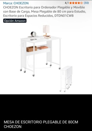 Mesa Escritorio Plegable CHOEZON 80cm