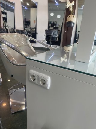 Sillón Hidráulico Peluquería Blanco/Plata