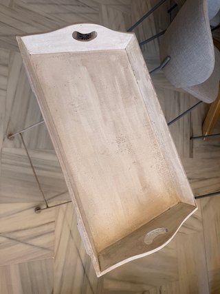 Mesa bandejera plegable madera blanca