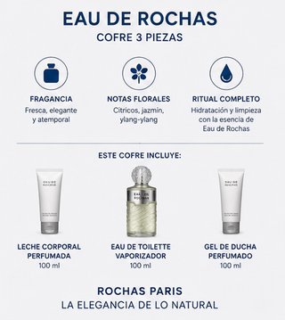Estuche Eau de Rochas Mujer: Perfume + Crema + Gel