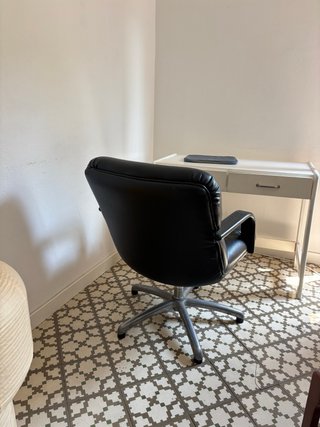 Silla de escritorio oficina cuero vintage negro
