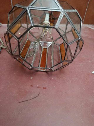 Lámpara colgante cristal y metal