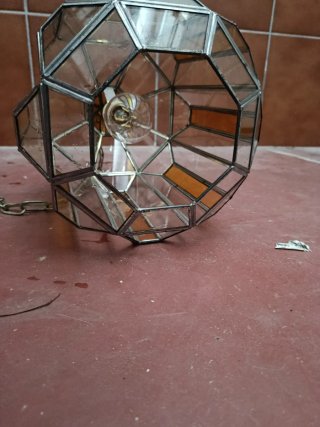 Lámpara colgante cristal y metal