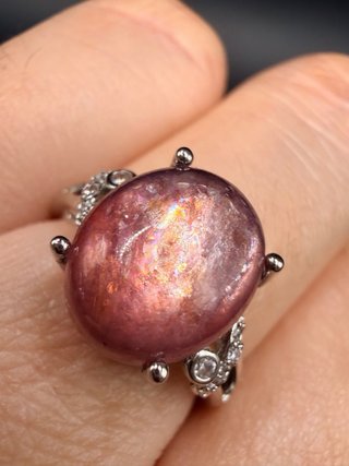 Anillo de Lepidolita y anillo de ópalo de Etiopía
