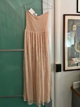 Vestito Zara paillettes scollo quadrato