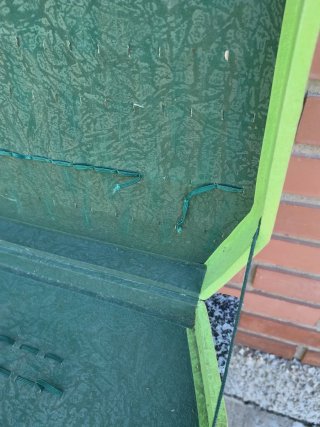 Caja cubertería verde plástico