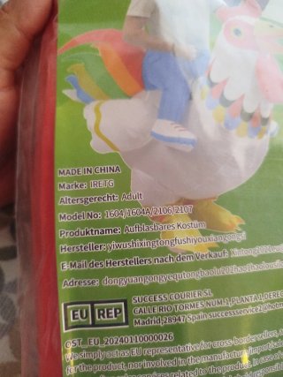 Disfraz inflable de gallo para adulto