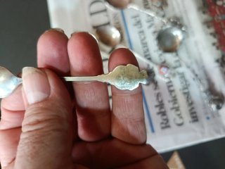 Set di 6 Cucchiaini d'Argento con Decorazioni