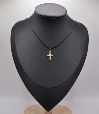Colgante Cruz Oro 18k con Pedrería