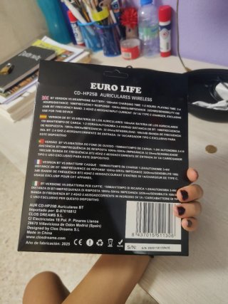 Auriculares Bluetooth 5.0 Euro Life Negros