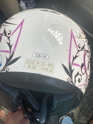 Casco Moto HJC Blanco Rosa Mariposa