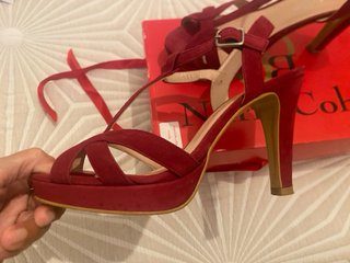 Sandalias Nuria Cobo Talla 38 burdeos