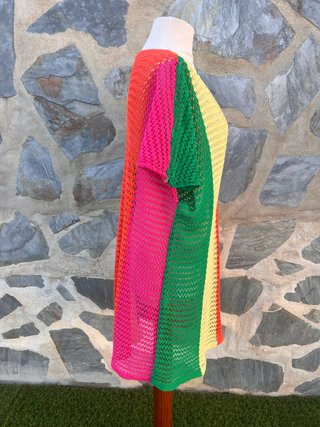 Vestido de playa calado multicolor