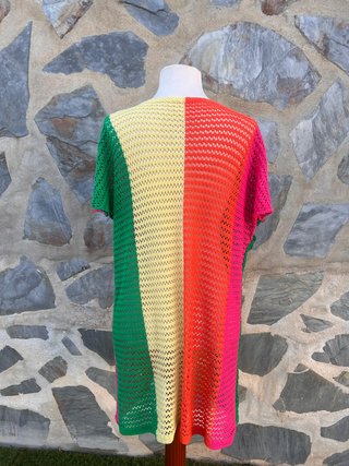 Vestido de playa calado multicolor