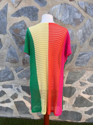 Vestido de playa calado multicolor