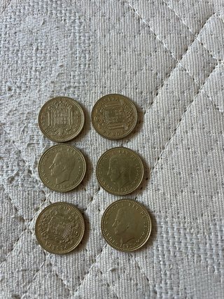 6 Monedas 1 Peseta 1975 España