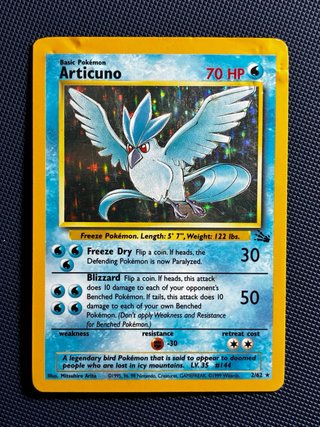 Carte Pokémon Fossil con Articuno holo 2/62