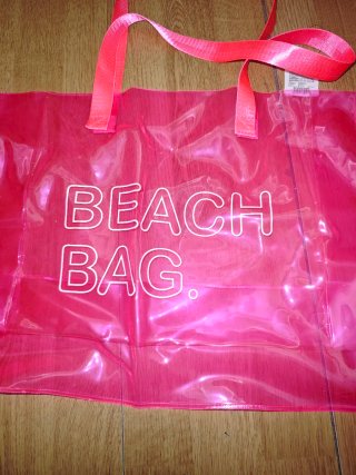 Bolso de playa transparente rosa