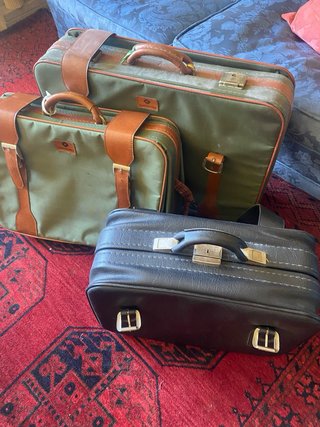 Juego Maletas Vintage Samsonite Verde/Marrón