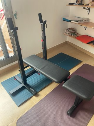 Banco musculación DOMYOS rack plegable