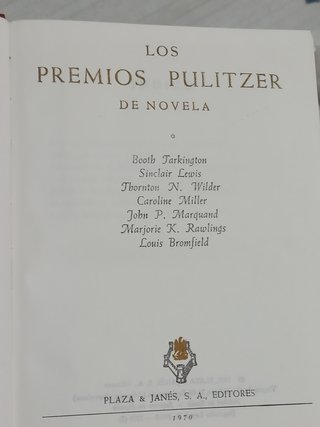 Colecc 10 libros. LOS PREMIOS PULITZER DE NOVELA