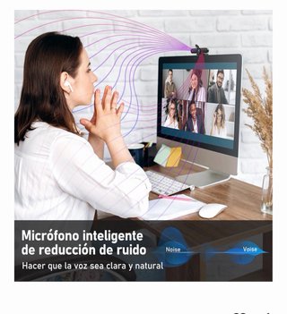 Webcam 4K USB con Micrófono Autofocus PC