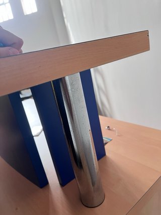 Mostrador Recepción Negocio Madera y Metal