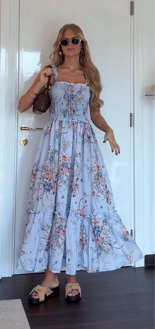 Abito lungo floreale H&M