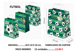 Bolsas de cartón para regalos de fútbol