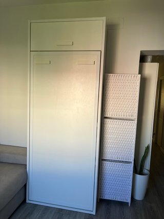 Cama abatible vertical blanca
