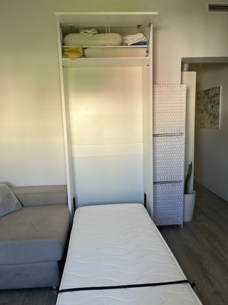 Cama abatible vertical blanca