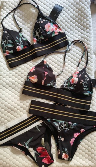 Bikini H&M floreale nero