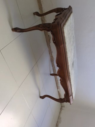 Tavolo ausiliario in legno e marmo