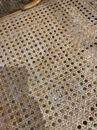 Mecedora vintage ratán y madera