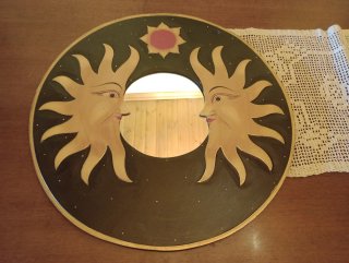 Espejo Sol y Luna Madera