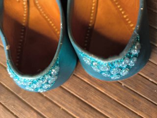 Bailarinas turquesa bordadas talla 37