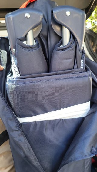 Cuna de viaje azul