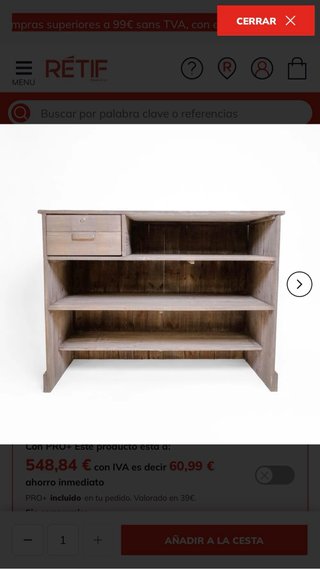 Mostrador madera maciza heritage para negocio