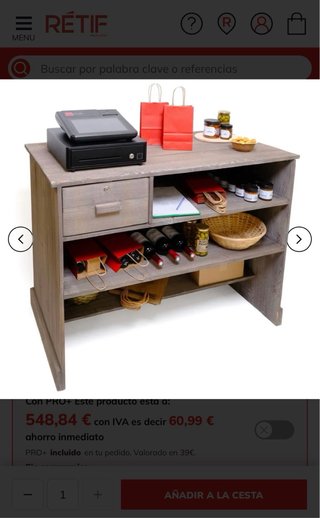Mostrador madera maciza heritage para negocio