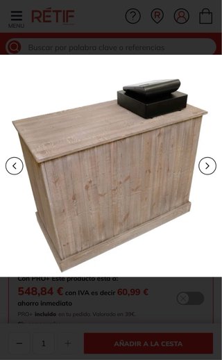 Mostrador madera maciza heritage para negocio