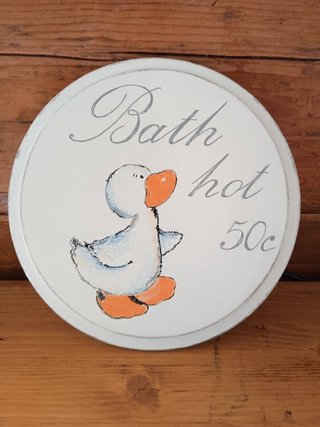 Insegna Decorativa Bath in legno