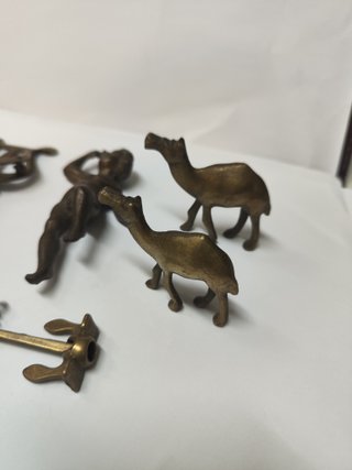 Lotto 5 pezzi bronzo/ottone antico