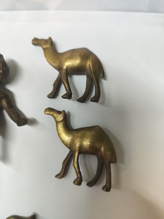 Lotto 5 pezzi bronzo/ottone antico