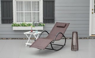 Outsunny Tumbona Mecedora Exterior con cojin.