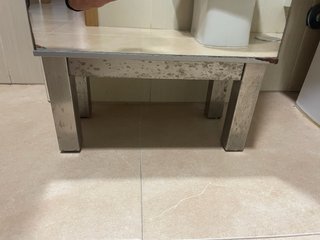 Armario columna baño espejo blanco