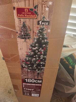 Árbol de Navidad 180cm Nevado Base Metal