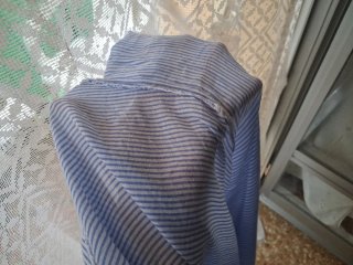Camicia Tunica Lunga a Righe Bianche e Azzurre